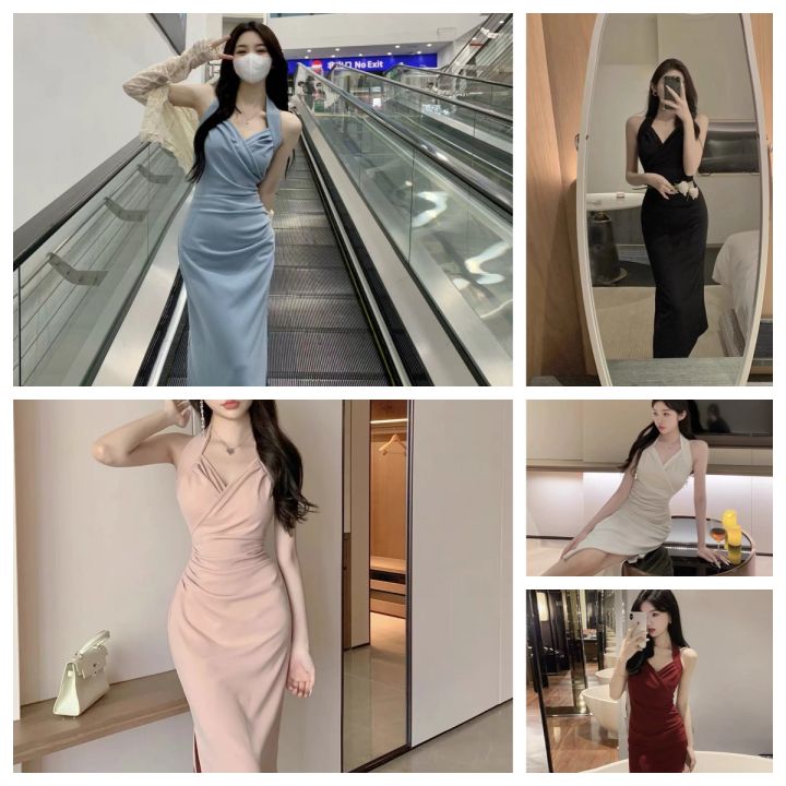 pink dress plus size sleeveless dress summer dresses for women graduation  dress korean style dress fairy trendy formal dress elegant vintage dress  Pink Beige Red Party Dress - Lazada | Lazada PH