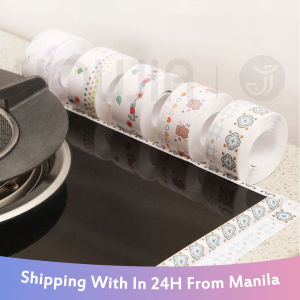 Cartoon Caulk Tape Self-Adhesive Toilet Caulk Strip Decorative Sealing Caulking Tape Waterproof Sealing Strip Professional Anti-Mildew Caulking Tape for Kitchen Bathroom Shower Toilet(W:3.8CM/ L:1.5M and 3M)