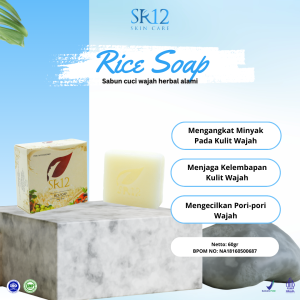 SABUN WAJAH JERAWAT - SABUN BERAS SR12 - RICE SOAP SR12 - SABUN KULIT WAJAH SENSITIF BRUNTUS - HERBAL SR12