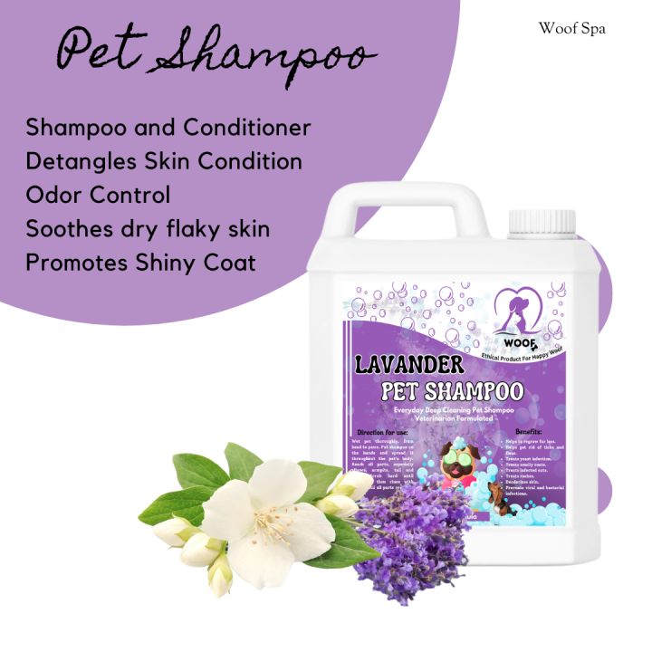 Woof Spa Madre De Cacao DOG SHAMPOO With Conditioner, Anti Tick And Flea,  Anti Mange, Lavander Scent 1liter Lazada PH