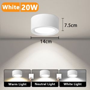 Led Downlight Ceiling Pin Light Tricolor Surface Mounted Round 3 Colors Lamp For Living Home Lighting Room Bedroom