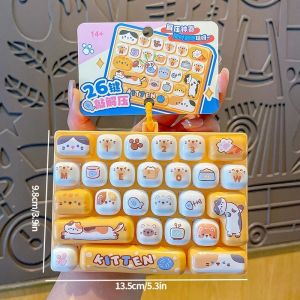 26 Grid Keyboard Keycap Clicker Anti-stress Key Cap Keychain Bag Pendant Cartoon Fidget Keyboard Keychain Charms Gift 키캡