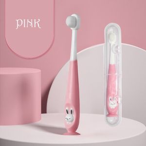 COD Kids with Suction Cup Can Stand Cartoon Rabbit Toothbrush Baby Soft Hair Toothbrush Baby Oral Care