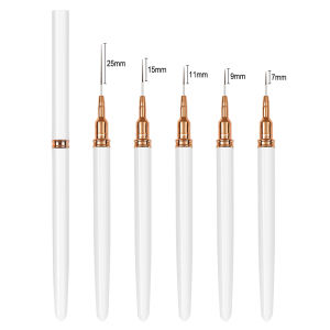 PINPAI 5PCS 7/9/11/15/25mm Nail Art Liner Brushes Kit Nail Gel Polish Painting Lines Striping Drawing Brush Set Nail Design Pen Tool