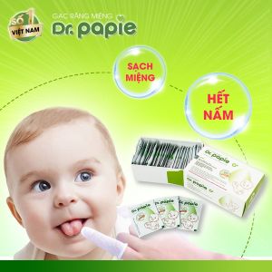 Hộp 30 Gạc rơ lưỡi DR.PAPIE cho Bé - Vệ sinh răng miệng nướu an toàn DR PAPIE