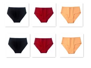 6Pcs/Set Cotton Panties High Rise Briefs Underwear Women Panty Comfort Intimates Female Underpants Solid Color Panty M-2XL