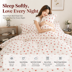 Free Shipping Local Stock | 4 in 1 Cooling Breathable Pink Floral Bedding Set | Add to Cart Discount