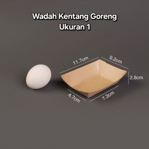 [10 PCS] Wadah Kentang Gorengan Wadah Sosis Packaging Resto/ Paper Tray Kraft Paper food Cafe