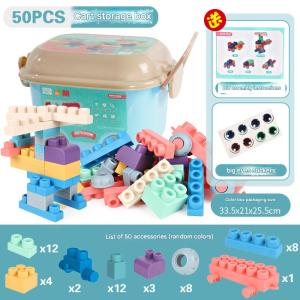 Childrens large soft rubber building blocks / large particle assembly educational teething toy / colorful / creative building