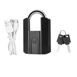 RAYKUBE IP67 Waterproof TT Lock Electronic Lock Digital Fingerprint Padlock with Built-in rechargeable Battery APP key Unlock
