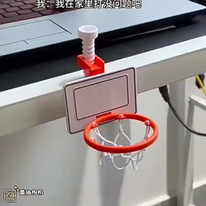 Mini Basketball Hoop for Desk No Drilling Creative Mini Basket Basketball Hoop Toy Desktop Mini Basketball Gadget 篮球玩具