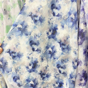 Semi Transparent Cut Jacquard Fashion Chiffon Clothing Fabric for Clothing Hanfu High-end Fabric TJ21824