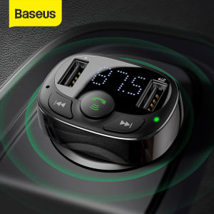 Baseus Bluetooth FM Transmitter Wireless Radio Adapter Car Kit with Dual USB Charging Car Charger MP3 Player Support TF Card/USB Disk