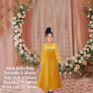 Gamis Anak Perempuan Kekinian Maxi Aulia Kids Brukat 4-12 Tahun matt Moscrepe Model Terbaru Anak Tanggung fashion viral kekinian Good Quality Premium