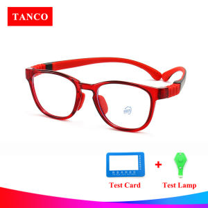 TANCO 1020 Fashion Kids Computer Glasses 100% Anti Blue Light Anti UV Protect Child Eyesight Colorful Silicone Frame Eyeglasses for 3-8 Years Old Children
