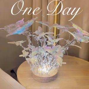 LED Butterfly Night Light DIY Birthday Gift for Boyfriend Girlfriend Mothers Day New Year Christmas Gift Bedroom Bedside Lamp Decorative Table Lamp