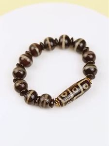 【Ship in 24H】Agate Bracelet 九眼天珠手链 本命年天珠手串圆珠转运手链