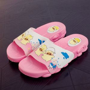 Free Shipping [Great Value Deal] Korean-Style New Summer Collection: Non-Slip Thick-Soled Bathroom Slippers For Parents And Children With Soft Soles