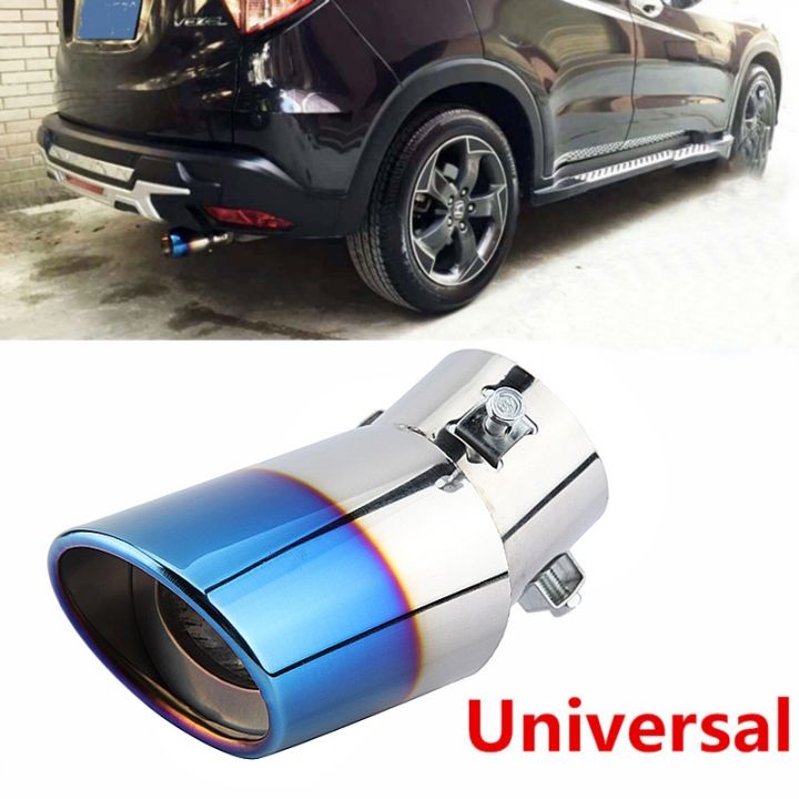 UNIVERSAL CAR EXHAUST MUFFLER TIP STAINLESS STEEL STRAIGHT MUFFLER Cover Chrome 16.5 Cm X 8 Cm I.953785888