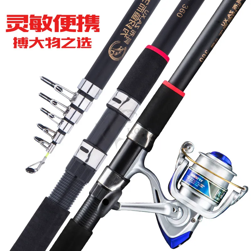 HQRP 1.8-3.6M Alloy Telescopic Spinning Fishing Rod/Full Set Up to  5000series