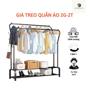 Giá Treo Quần Áo - Kệ Treo Quần Áo Kim Loại Đơn Giản Chắc Chắn Tiện Lợi 2G-2T
