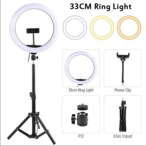 Ring Light 33cm + Light Stand Tripod 21M Selfie Vlogger Livestreamer