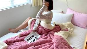 Taffeta Double-Layer Blanket Thickened Sofa Office Nap Blanket Student Dormitory Bed Single Air Conditioning Blanket LZD