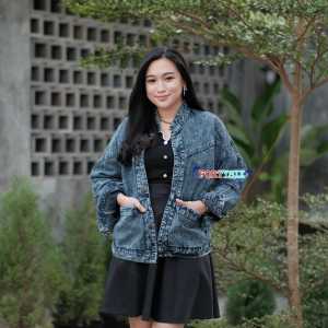 NAYRA CROOP JAKET JEANS JACKET DENIM WANITA MODEL ZARA TERBARU