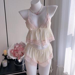 SatisfClothe 🌜🌜 ชุดนอนเซท ลูกไม้ ชุดนอนยั่วๆ ช่องเปิดด้านหน้า ชุดยั่วเย็ด เชือกผูก ใส่สบาย ส่งไวจากไทย