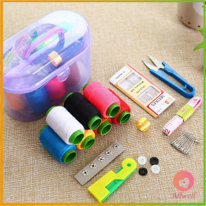 AW 46 ชิ้น DIY อุปกรณ์เย็บผ้า กล่องเข็มด้าย ชุดเข็มด้าย ครบเซ็ท ขนาดพกพา คละสี Sewing set