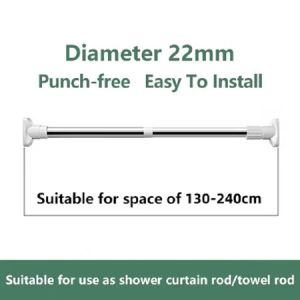 Punch-Free Adjustable Telescopic Rod Extendable Strong Bearing Retractable Shower Curtain Rod Cloth Rod for room