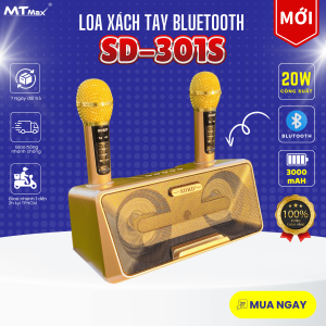 [GIÁ SỐC - ƯU ĐÃI CỰC LỚN - MIỄN PHÍ SỬ DỤNG 7 NGÀY] Loa Xách Tay Bluetooth SD 301S Công Suất 20W Mạnh Mẽ Âm Thanh Sống Động Dung Lượng Pin Cao Gọn Nhẹ Dễ Dàng Mang Theo Thoải Mái Karaoke Gia Đình Phòng Trà Giải Trí Ngoài Trời