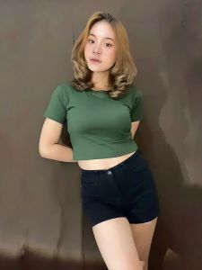 KAOS CROP TOP WANITA POLOS COTTON COMBED 24s