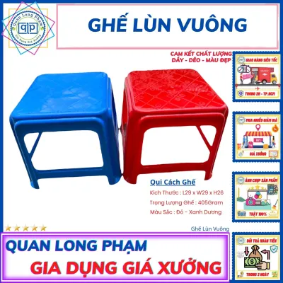 [FREESHIP MAX] Ghế Lùn Vuông - Ghế Nhựa Thấp - Ghế Trà Sữa - Ghế Bàn Ăn Loại Thấp [FREESHIP MAX]