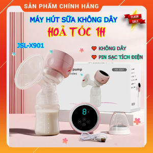 (HoảTốc1h) Máy hút sữa không dây rảnh tay JSL-X901 cao cấp pin sạc tích điện Yunos 9 cấp độ 4 chế độ