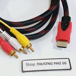 Cáp HDMI ra 3AV (Đực) Cáp dài 1.5M (Chuẩn 3AV - 3RCA - 3RGB / Tín hiệu Analog)