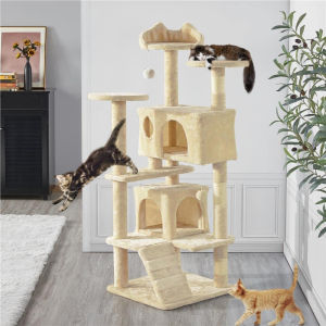 Cat Tree Tower Scratch Post Cat Condo Cat Tree Climbing Cat Tower Cat Scratch Post Cat Tree Tower Cat Condo Integrated Large Cat Scratch Board Jumping Platform Four Seasons Universal Cat Toy Supplies