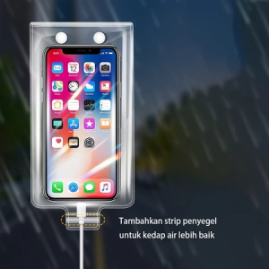 XYKJ Kantong Casing HP Transparan Anti Air Tas HP Motor Waterproof Anti Air Hujan Serbaguna Ini memiliki port pengisian daya