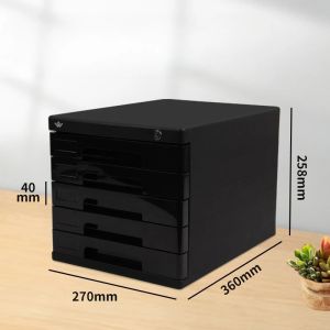 FFBH Locking File Cabinet Drawers File Storage Chest Index Card Slot Desktop Document Organizer Office Receipt Stationery Storage Q3P9R