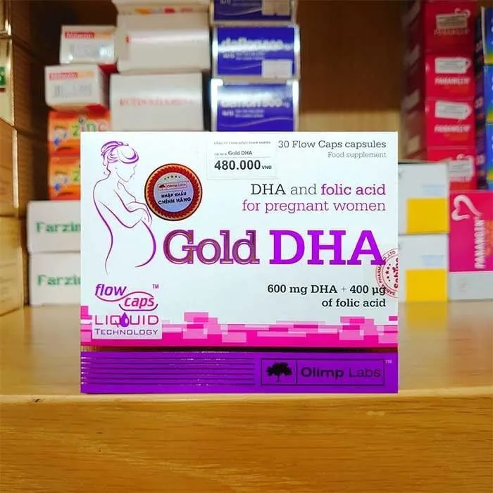 Gold DHA Chela (Nhập khẩu châu âu). Bổ sung DHA, Acid Folic cho phụ nữ mang thai, cho con bú (Hàng chính hãng)