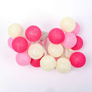 20 LED Cotton Ball Garland String Lights Christmas Fairy Lighting Strings for Outdoor Holiday Wedding Xmas Party Home Decoration