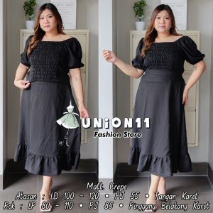 UNION11 - STELAN WANITA JUMBO / STELAN BIG SIZE XXXL WANITA / SETELAN JUMBO WANITA LD 120 / SETELAN ROK JUMBO WANITA ISAYA