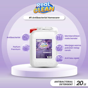 Real Clean Deterjen Cair Fresh Peony Antibacterial 20 Liter - Detergen Pencuci Pakaian