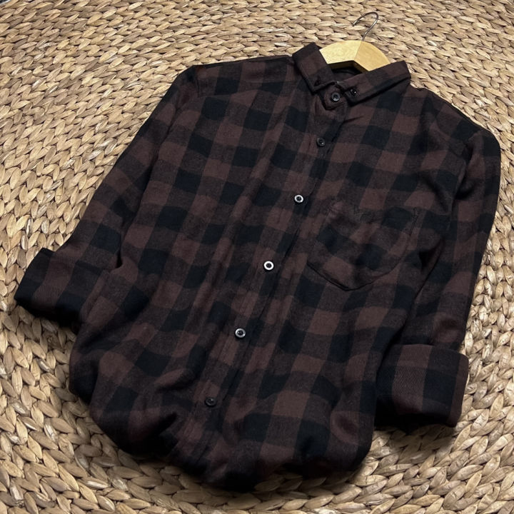 Kemeja Flanel Pria Lengan Panjang Hem Flanel Baju Flanel Kotak Kotak Kain Woll Kualitas Import Woll 100%