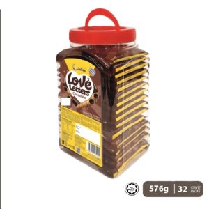 JULIES LOVE LETTER CHOCOLATE / VANILLA / STRAWBERRY JAR 576G (32PCS X 18G) CHOCOLATE WAFER STICK HALAL