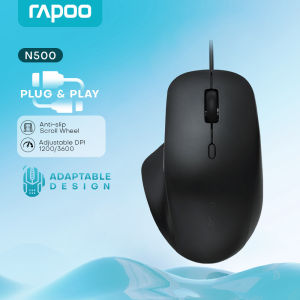 Rapoo N500 Optical Wired Mouse With Ergonomic Design DPI Adjustment And Dual Side Buttons