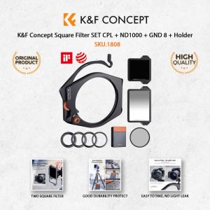 K&F KN KF Concept Square Filter Pro Kit CPL + ND1000 + GND8 + Holder Camera