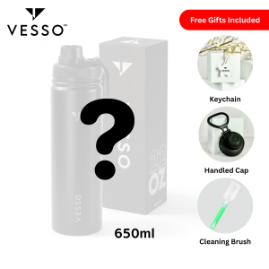 VESSO Prime Vacuum Insulated Tumbler 650ml with Handle – Large Capacity Stainless Steel (SUS304) Hot & Cold Flask for Sports Office Travel & Outdoor