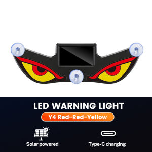 LED Solar Devil Eye Warning Ambient Light Wireless Window Warning Neon Lights Interior Ambient Lights Car Fun Ambient Light警示氛围灯