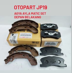 BRAKE PAD BRAKE SHOE KAMPAS REM SET DEPAN BELAKANG AGYA AYLA MATIC